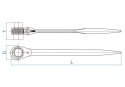 DWUSTRONNY KLUCZ NASADKOWY Z GRZECHOTKĄ 19x22mm (DO RUSZTOWAŃ), DŁ. 320mm