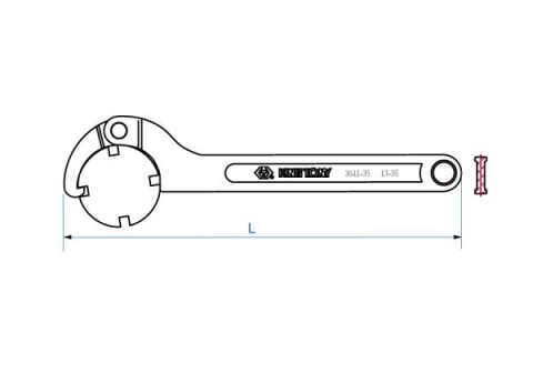 KLUCZ HAKOWY 80-120mm, długość 348 mm KLUCZ HAKOWY 80-120mm, długość 348 mm