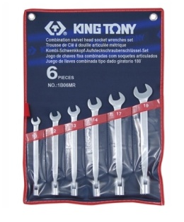 ZESTAW KLUCZY PŁASKO-NASADOWYCH 6cz. 10 - 19mm