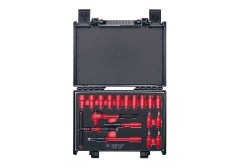 PROMOCJA - 25VE01MRV - ZESTAW NASADEK IZOLOWANYCH 1/4" 18cz. KRÓTKIE. 6-kąt. 5 - 14mm. Z AKCESORIAMI. CHROM. KASETA Z TWORZYWA PROMOCJA - 25VE01MRV - ZESTAW NASADEK IZOLOWANYCH 1/4" 18cz. KRÓTKIE. 6-kąt. 5 - 14mm. Z AKCESORIAMI. CHROM. KASETA Z TWORZYWA