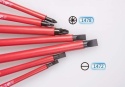 30607MR - ZESTAW WKRĘTAKÓW IZOLOWANYCH 7cz. POZIDRIV PZ No.1x100, No.2x100, No.3x150, PŁASKIE 4x100, 5,5x125, 6,5x150, 8