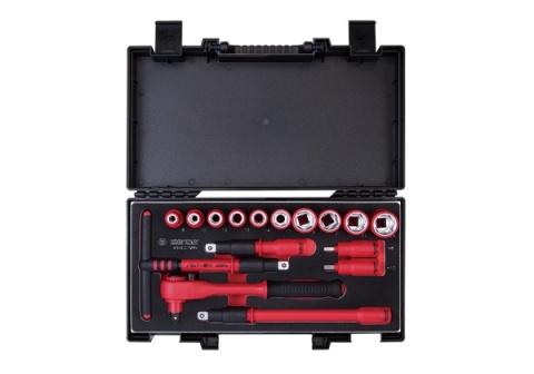 PROMOCJA - 45VE01MRV - ZESTAW NASADEK IZOLOWANYCH 1/2" 16cz. KRÓTKIE. 6-kąt. 8 - 24mm. Z AKCESORIAMI. CHROM. KASETA Z TWORZYWA PROMOCJA - 45VE01MRV - ZESTAW NASADEK IZOLOWANYCH 1/2" 16cz. KRÓTKIE. 6-kąt. 8 - 24mm. Z AKCESORIAMI. CHROM. KASETA Z TWORZYWA