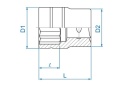 833055M - NASADKA KRÓTKA 1" 55mm x 83mm 12-kąt. Cr-V