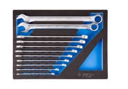 9-12A1MRV - ZESTAW KLUCZY PŁASKO-OCZKOWYCH 11cz. 8 - 24mm, WKŁAD Z PIANKI, DO WÓZKA