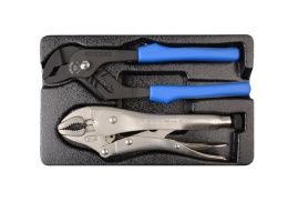 9-40102GP - SZCZYPCE MORSA OKRĄGŁE SZCZĘKI 254mm, CHROM + SZCZYPCE NASTAWNE 7-POZ. UCHWYT PP+PPR 253mm, WKŁAD DO WÓZKA