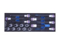 9-4147PRV - ZESTAW NASADEK 1/2", KRÓTKIE TORX T20 - T60, DŁUGIE SPLINE M8 - M14, WKŁAD Z PIANKI EVA DO WÓZKA, 17 CZ.