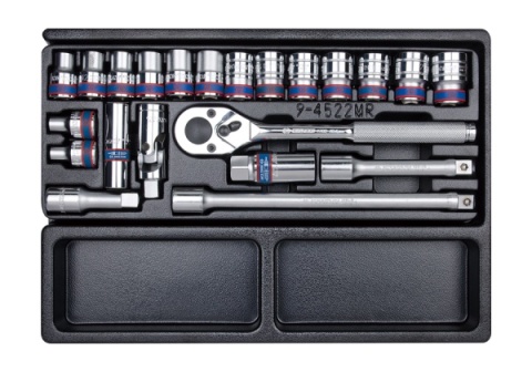 9-4522MR - ZESTAW NASADEK 1/2" 22cz. KRÓTKIE 6-kąt. 8 - 24mm Z AKCESORIAMI, WKŁAD DO WÓZKA 9-4522MR - ZESTAW NASADEK 1/2" 22cz. KRÓTKIE 6-kąt. 8 - 24mm Z AKCESORIAMI, WKŁAD DO WÓZKA