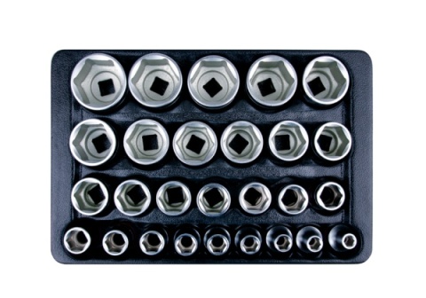 9-4557MR - ZESTAW NASADEK 1/2" 27cz. KRÓTKIE 6-kąt. 8 - 36mm, WKŁAD DO WÓZKA 9-4557MR - ZESTAW NASADEK 1/2" 27cz. KRÓTKIE 6-kąt. 8 - 36mm, WKŁAD DO WÓZKA