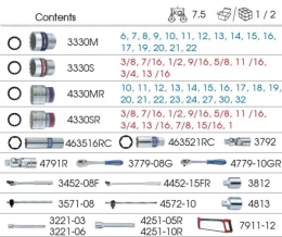 9-7069CRV - ZESTAW NASADEK 3/8