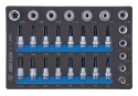 9-7128PRV - ZESTAW NASADEK 3/8" + 1/2", HEX H3 - H12, TORX T15 + T50, GWIAZDKI E8 - E20, WKŁAD Z PIANKI, DO WÓZKA