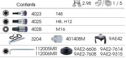 9-90113MA - ZESTAW NARZĘDZI DO FILTRÓW OLEJU, WKŁAD DO SKRZYNKI