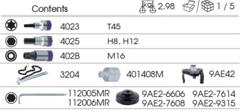 9-90113MA - ZESTAW NARZĘDZI DO FILTRÓW OLEJU, WKŁAD DO SKRZYNKI 9-90113MA - ZESTAW NARZĘDZI DO FILTRÓW OLEJU, WKŁAD DO SKRZYNKI