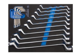 9-90119MRV - ZESTAW 19cz. KLUCZE OCZKOWO ODGIĘTE 6 - 32mm + TORX T10 - T50, WKŁAD Z PIANKI EVA DO WÓZKA