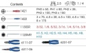 9-90129CRV - ZESTAW 29cz. - SZCZYPCE 3cz., WKRĘTAKI PŁASKIE/KRZYŻAK 10 cz., IMBUSY 1120M/1130S HEX Z KULKĄ, WKŁAD DO WÓZKA