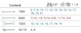9-90329CR - ZESTAW NARZĘDZI 29 cz. KLUCZE PŁASKO-OCZKOWE METRYCZNO/CALOWE + KLUCZ NASTAWNE, WKŁAD DO SKRZYNKI