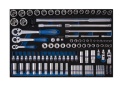 9-9503MRV01 - ZESTAW NASADEK 1/4"+3/8"+1/2" 103cz. 6-kąt. 4 - 32mm Z AKCESORIAMI, WKŁAD Z PIANKI, DO WÓZKA