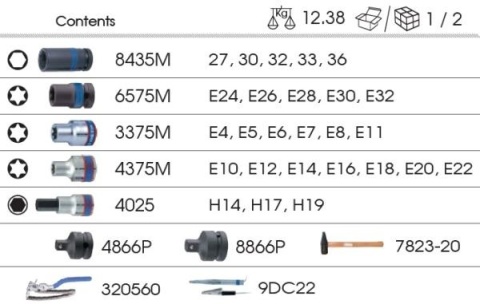 9-99430MFV01 - ZESTAW NASADEK + MŁOTEK + REDUKCJA + PRÓBNIK + KLUCZ DO FILTRÓW, 31 CZ. WKŁAD Z PIANKI EVA DO WÓZKA 9-99430MFV01 - ZESTAW NASADEK + MŁOTEK + REDUKCJA + PRÓBNIK + KLUCZ DO FILTRÓW, 31 CZ. WKŁAD Z PIANKI EVA DO WÓZKA