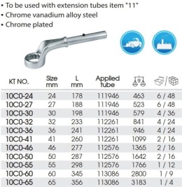 10C0-24 - KLUCZ OCZKOWO ODGIĘTY JEDNOSTRONNY 24mm