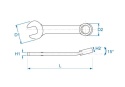 10D0-10 - KLUCZ PŁASKO-OCZKOWY KRÓTKI 10mm x 95mm