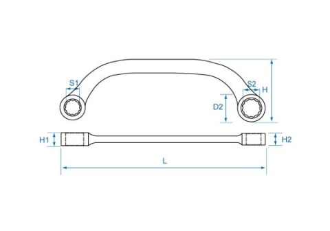 19501719 - KLUCZ OCZKOWY DWUSTRONNY WYGIĘTY 17 x 19mm 19501719 - KLUCZ OCZKOWY DWUSTRONNY WYGIĘTY 17 x 19mm