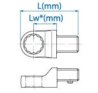 34502218S - GŁOWICA DO KLUCZA DYNAMOMETRYCZNEGO 14x18mm Z KLUCZEM OCZKOWYM 9/16