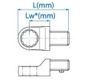 34502224S - GŁOWICA DO KLUCZA DYNAMOMETRYCZNEGO 14x18mm Z KLUCZEM OCZKOWYM 3/4" (max.moment 262 Nm)