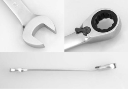 PROMOCJA - 373209M - KLUCZ PŁASKO-OCZKOWY Z GRZECHOTKĄ DWUKIERUNKOWĄ 72 ZĘBY 150 x 9mm