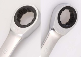 37370809M - KLUCZ OCZKOWY DWUSTRONNY Z GRZECHOTKĄ DWUKIERUNKOWĄ 72 ZĘBY 8mm x 9mm