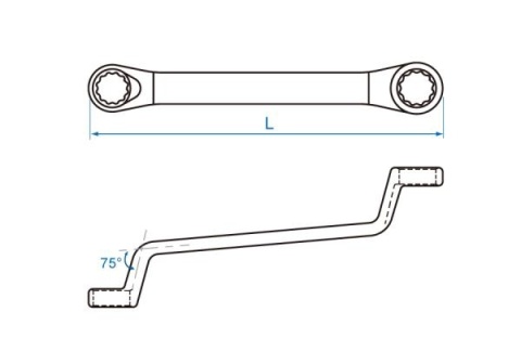 59703032 - KLUCZ OCZKOWY ODGIĘTY 75° CALOWY 15/16" x 1" 59703032 - KLUCZ OCZKOWY ODGIĘTY 75° CALOWY 15/16" x 1"