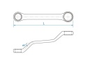 9611617 - KLUCZ OCZKOWY ODGIĘTY 45° MINI 150mm 16 x 17mm