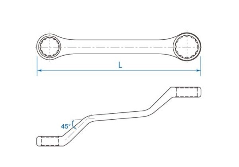 9611617 - KLUCZ OCZKOWY ODGIĘTY 45° MINI 150mm 16 x 17mm 9611617 - KLUCZ OCZKOWY ODGIĘTY 45° MINI 150mm 16 x 17mm