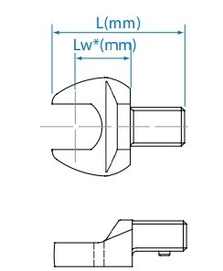 34501222M - GŁOWICA DO KLUCZA DYNAMOMETRYCZNEGO 14x18mm Z KLUCZEM PŁASKIM 22 mm (max 225 Nm)