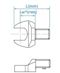 34501224M - GŁOWICA DO KLUCZA DYNAMOMETRYCZNEGO 14x18mm Z KLUCZEM PŁASKIM 24 mm (max 287 Nm)