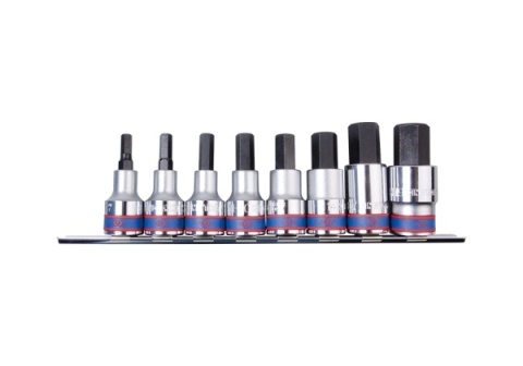 4108PR10 - ZESTAW NASADEK Z KOŃCÓWKĄ HEX 1/2" 9 cz. KRÓTKIE 6 - 19mm ZESTAW NA SZYNIE 4108PR10 - ZESTAW NASADEK Z KOŃCÓWKĄ HEX 1/2" 9 cz. KRÓTKIE 6 - 19mm ZESTAW NA SZYNIE