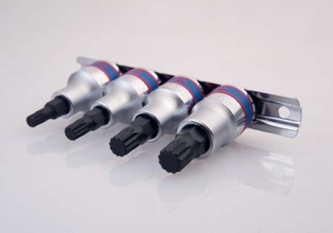 4126PR - ZESTAW NASADEK Z KOŃCÓWKĄ SPLINE 1/2" 4cz. KRÓTKIE M6 - M12, SZYNA 4126PR - ZESTAW NASADEK Z KOŃCÓWKĄ SPLINE 1/2" 4cz. KRÓTKIE M6 - M12, SZYNA
