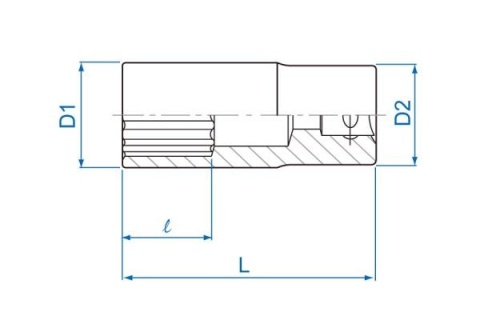 423029M - NASADKA DŁUGA 1/2" 29mm x 77mm 12-kąt Cr-V