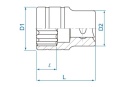 433022MR - NASADKA KRÓTKA 1/2" 22mm x 40mm 12-kąt. Cr-v