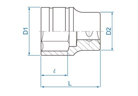 433524MR - NASADKA KRÓTKA 1/2" 24mm x 42mm, 6-kąt. Cr-v