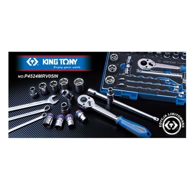 4524MRV05 - ZESTAW NASADEK 1/2" 24cz. KRÓTKIE 6-kąt. 8-24mm. KLUCZE PŁASKO OCZKOWE. AKCESORIA. WALIZKA GRATIS 4524MRV05 - ZESTAW NASADEK 1/2" 24cz. KRÓTKIE 6-kąt. 8-24mm. KLUCZE PŁASKO OCZKOWE. AKCESORIA. WALIZKA GRATIS