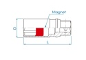 466521 - NASADKA DO ŚWIEC 1/2" 21mm x 68mm 6-kąt. WKŁADKA MAGNETYCZNA