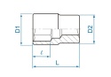233532M - NASADKA KRÓTKA 1/4" 3.2mm x 24mm, 6-kąt. Cr-V